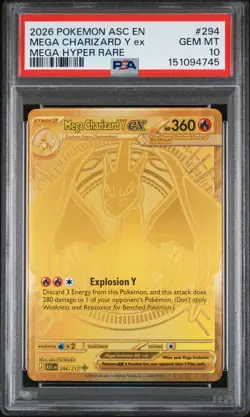 2026 POKEMON ASC EN-ASCENDED HEROES MEGA HYPER RARE MEGA CHARIZARD Y EX PSA 10 - Image 1
