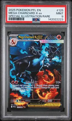 2025 POKEMON PHANTASMAL FLAMES SPECIAL ILLUSTRATION MEGA CHARIZARD X EX PSA 9 - Image 1