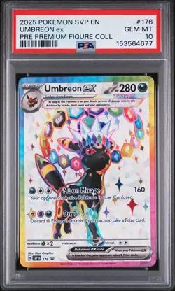 2025 POKEMON PRISMATIC EVOLUTIONS PREMIUM FIGURE COLLECTION UMBREON EX PSA 10 - Image 1