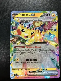 Pokemon Pikachu TCG Surging Sparks EX Double Rare Holo Card 057/191 - Image 1