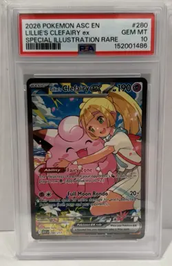 2026 Pokemon Ascended Heroes Lillies Clefairy EX SIR #280 PSA 10 Gem Mint - Image 1