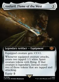 Mint/Near-Mint, English - 1 x MTG Anduril, Flame of the West - Surge Foil - Exte - Image 1
