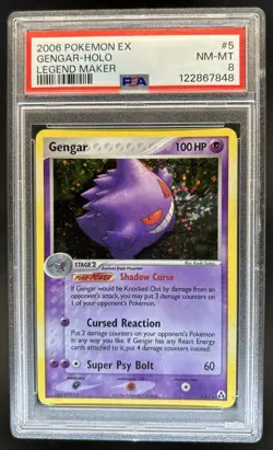 2006 Pokemon EX Legend Maker Gengar Holo #5/92 PSA 8 - Image 1