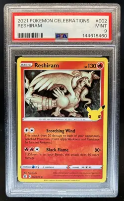 2021 Pokemon SWSH Celebrations Reshiram #002/025 PSA 9 - Image 1