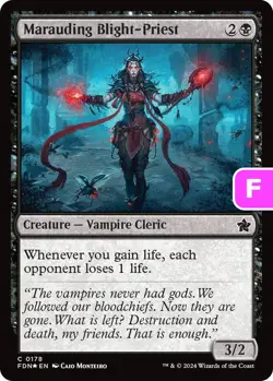 MTG Marauding Blight-Priest Foundations Common Creature Vampire Cleric NM - Foil - Image 1