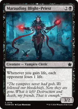 MTG Marauding Blight-Priest Foundations Common Creature Vampire Cleric NM - Foil - Image 2