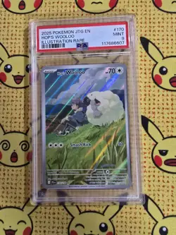 2025 Hop's Wooloo 170/159 Pokemon Journey Together Illustration Rare PSA 9 - Image 1