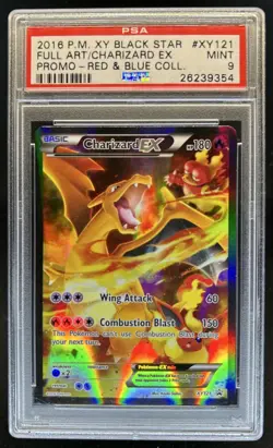 2016 Pokemon XY Black Star Promo Red Blue Charizard EX Full Art #XY121 PSA 9 - Image 1
