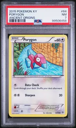 Porygon - 64/98 - Common - Reverse Holo - XY: Ancient Origins - Pokemon PSA 7 - Image 1