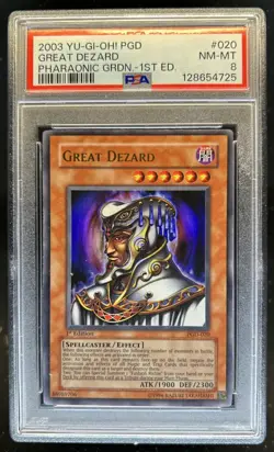 2003 Yu-Gi-Oh Pharaonic Guardian 1st Edition Great Dezard #PGD-020 PSA 8 - Image 1