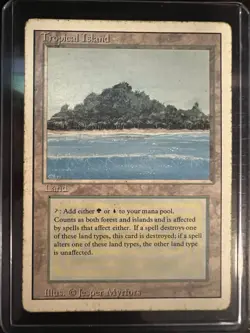 MTG Tropical Island Dual Land | Revised Edition | Heavily Played - Image 1