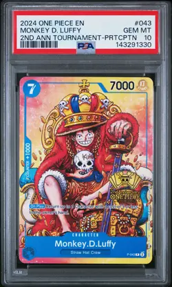 2024 ONE PIECE PROMOS 2ND ANV TOURNAMENT-PARTICIPATION MONKEY D. LUFFY PSA 10 - Image 1