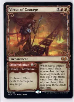 Virtue Of Courage NM/M* SHOWCASE Wilds Of Eldraine ENGLISH 0282 mtg -UnltdCards - Image 1