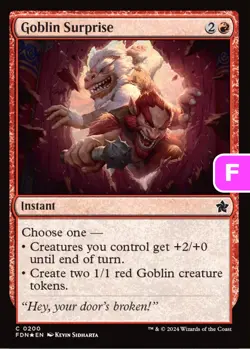 MTG Goblin Surprise Foundations Common Instant NM - Foil - Image 1