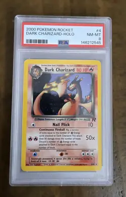 Pokemon TCG Dark Charizard Team Rocket Holo Rare PSA 8 - 4/82 English - Image 1