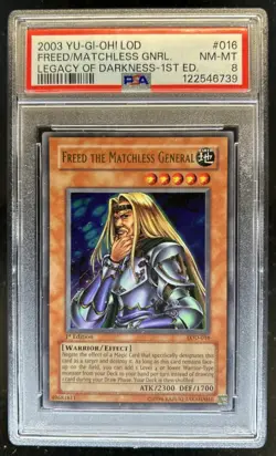 2003 Yu-Gi-Oh Legacy of Darkness 1st Freed the Matchless General #LOD-016 PSA 10 - Image 1