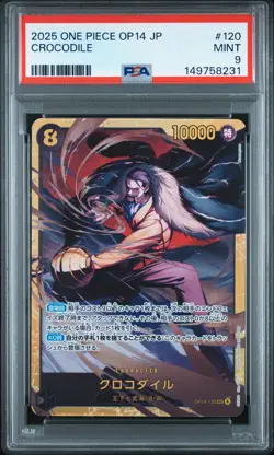 2025 ONE PIECE JAPANESE OP14-THE AZURE SEA'S SEVEN #120 CROCODILE PSA 9 - Image 1