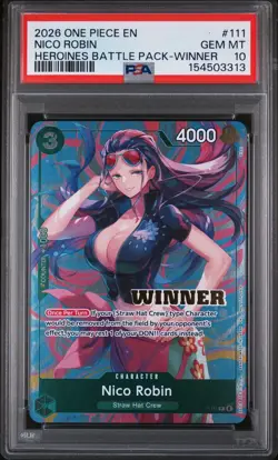 2026 ONE PIECE HEROINES BATTLE PACK WINNER #111 NICO ROBIN PSA 10 - Image 1