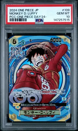 2024 ONE PIECE JAPANESE ONE PIECE DAY '24 #109 MONKEY D. LUFFY PSA 10 - Image 1