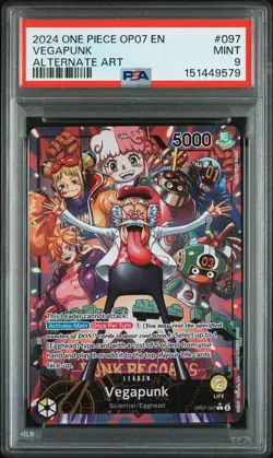 2024 ONE PIECE OP07-500 YEARS IN THE FUTURE ALTERNATE ART #097 VEGAPUNK PSA 9 - Image 1