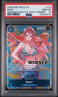 2026 ONE PIECE HEROINES BATTLE PACK WINNER #112 NAMI PSA 10 - Image 1