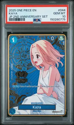 2025 ONE PIECE JAPANESE 2ND ANNIVERSARY SET #044 KAYA PSA 10 - Image 1