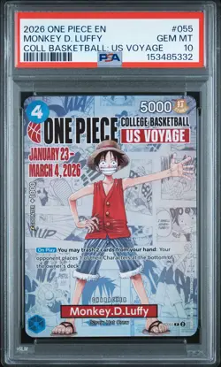 2026 ONE PIECE PROMOS ONE PIECE COLLEGE BK: US VOYAGE MONKEY D. LUFFY PSA 10 - Image 1