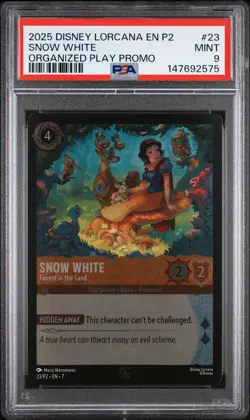 2025 DISNEY LORCANA EN P2-PROMO #23 SNOW WHITE - FAIREST IN THE LAND PSA 9 - Image 1