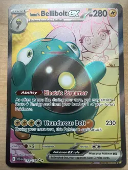 Iono's Bellibolt EX Holo-Pokemon TCG Card 172/159 SV Journey Together Ultra Rare - Image 1