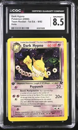 CGC 8.5 Dark Hypno 9/82 1st Edition Holo Team Rocket Graded Pokemon Card - Image 1