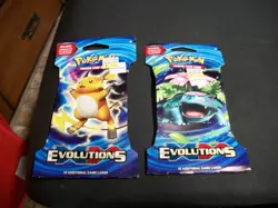 Lot of 2 Pokemon TCG: XY Evolutions Sleeved Booster Pack 10 Cards Each NOS! - Image 1
