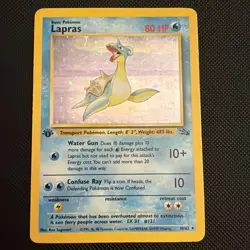 1st Edition Lapras 10/62 Fossil 1999 Holo Rare WOTC Pokemon Card TCG - Image 1