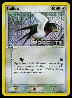 Pokemon Card - Taillow Deoxys 80/107 Reverse Holo Stamped - Image 1