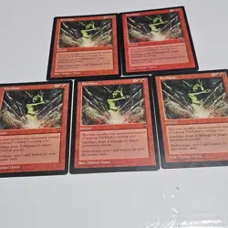 Magic: The Gathering Fireblast Instant x5 LOT Red Wizards Card Lot - Image 1