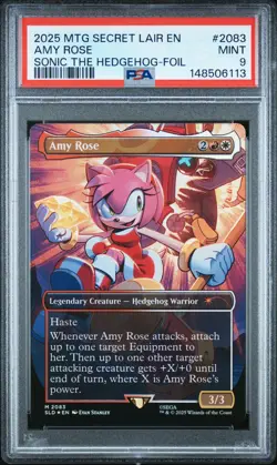 2025 MTG SECRET LAIR DROP SONIC: FRIENDS & FOES-FOIL #2083 AMY ROSE PSA 9 - Image 1