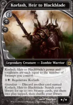 Heavy Play, English MTG Regular Korlash, Heir to Blackblade Future Sight Magic t - Image 1