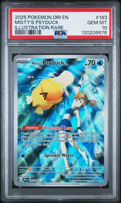 Pokemon S&V Destined Rivals #193 FA illustration Misty's Psyduck PSA 10 Gem Mint - Image 1