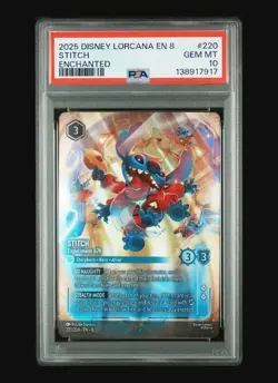Disney Lorcana Stitch Experiment 626 220/204 Enchanted Holofoil Reign Of Jafar - Image 1