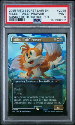 2025 MTG SECRET LAIR DROP SONIC: FRIENDS & FOES-FOIL MILES "TAILS" PROWER PSA 9 - Image 1