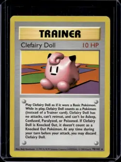 1999 Pokemon Shadowless Clefairy Doll #70/102 - Image 1