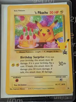 Pokemon Pikachu Holo Birthday Celebrations 25th Classic Collection NM Condition - Image 1