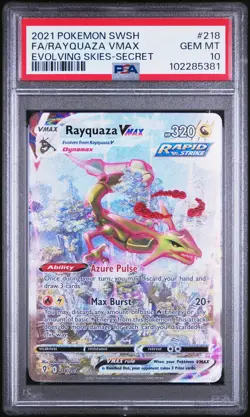 2021 POKEMON SWORD & SHIELD EVOLVING SKIES SECRET FULL ART/RAYQUAZA VMAX PSA 10 - Image 1
