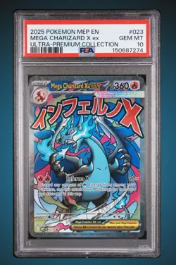 2025 POKEMON ULTRA-PREMIUM COLLECTION MEGA CHARIZARD X EX PSA 10 #023 - Image 1