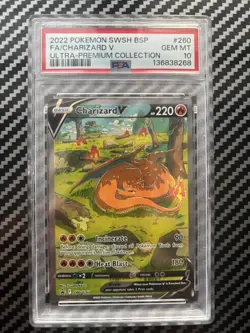 PSA 10 Charizard V #260 SWSH260 Full Art Promo Pokemon UPC Ultra Premium Coll. - Image 1