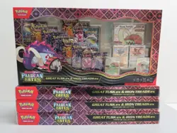 (4) Lot 2023 Pokemon Paldean Fates Great Tusk Treads ex Premium Collection Box - Image 1