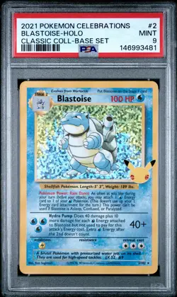 2021 POKEMON CELEBRATIONS CLASSIC COLL #2 BLASTOISE-HOLO PSA 9 - Image 1