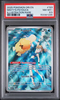2025 POKEMON DRI EN-DESTINED RIVALS ILLUSTRATION RARE MISTY'S PSYDUCK PSA 8.5 - Image 1
