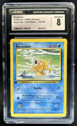1999 Pokemon 1st Edition Magikarp #35/102 CGC 8 - Image 1