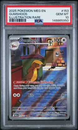 GUMSHOOS #153 PSA 10 2025 POKEMON MEG EN-MEGA EVOLUTION ILLUSTRATION RARE - Image 1