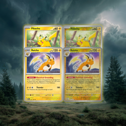 Pokemon 151 Pikachu Raichu Evolution Set NM Holo + Reverse | Free Shipping - Image 1